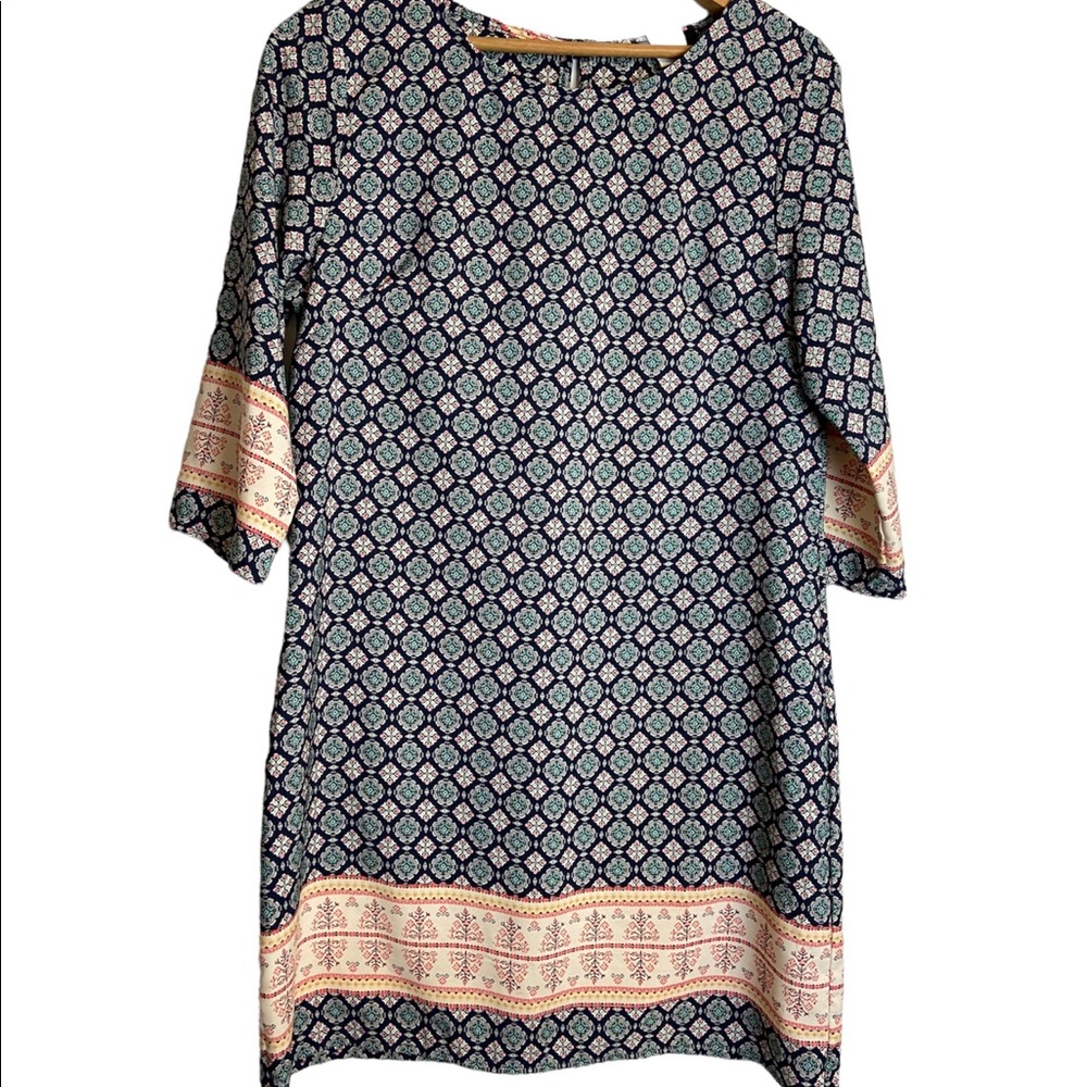 In style ethnic tunic mixed print modest blouse top medium Kurta style